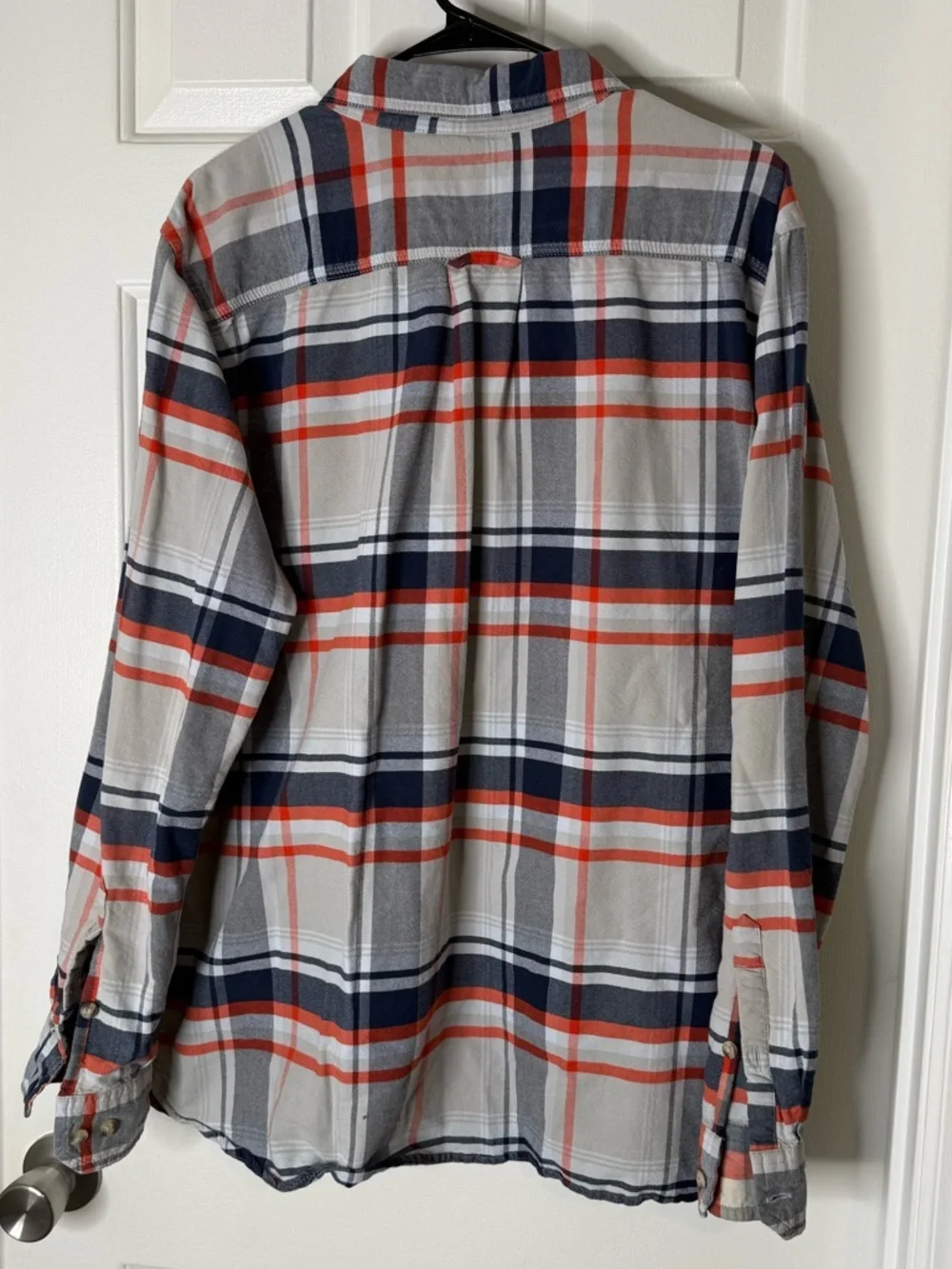 The North Face Orange, Navy & Gray Plaid Button-Up Shirt